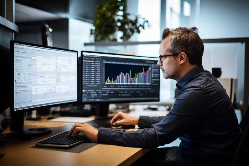 Data professional analyzing information
